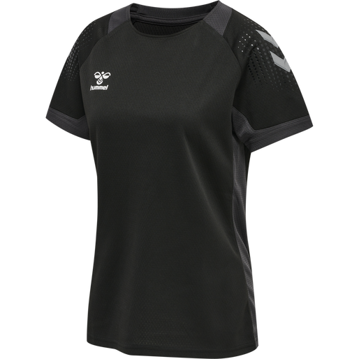hmlLEAD WOMENS S/S POLY JERSEY, BLACK, packshot