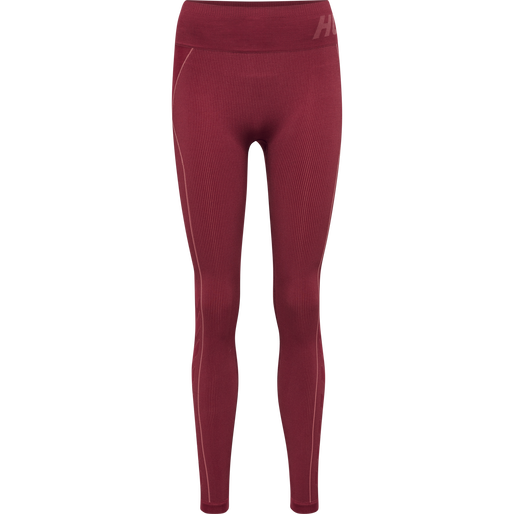 hmlTE CHRISTEL SEAMLESS MW TIGHTS, CABERNET/APPLE BUTTER MELANGE, packshot