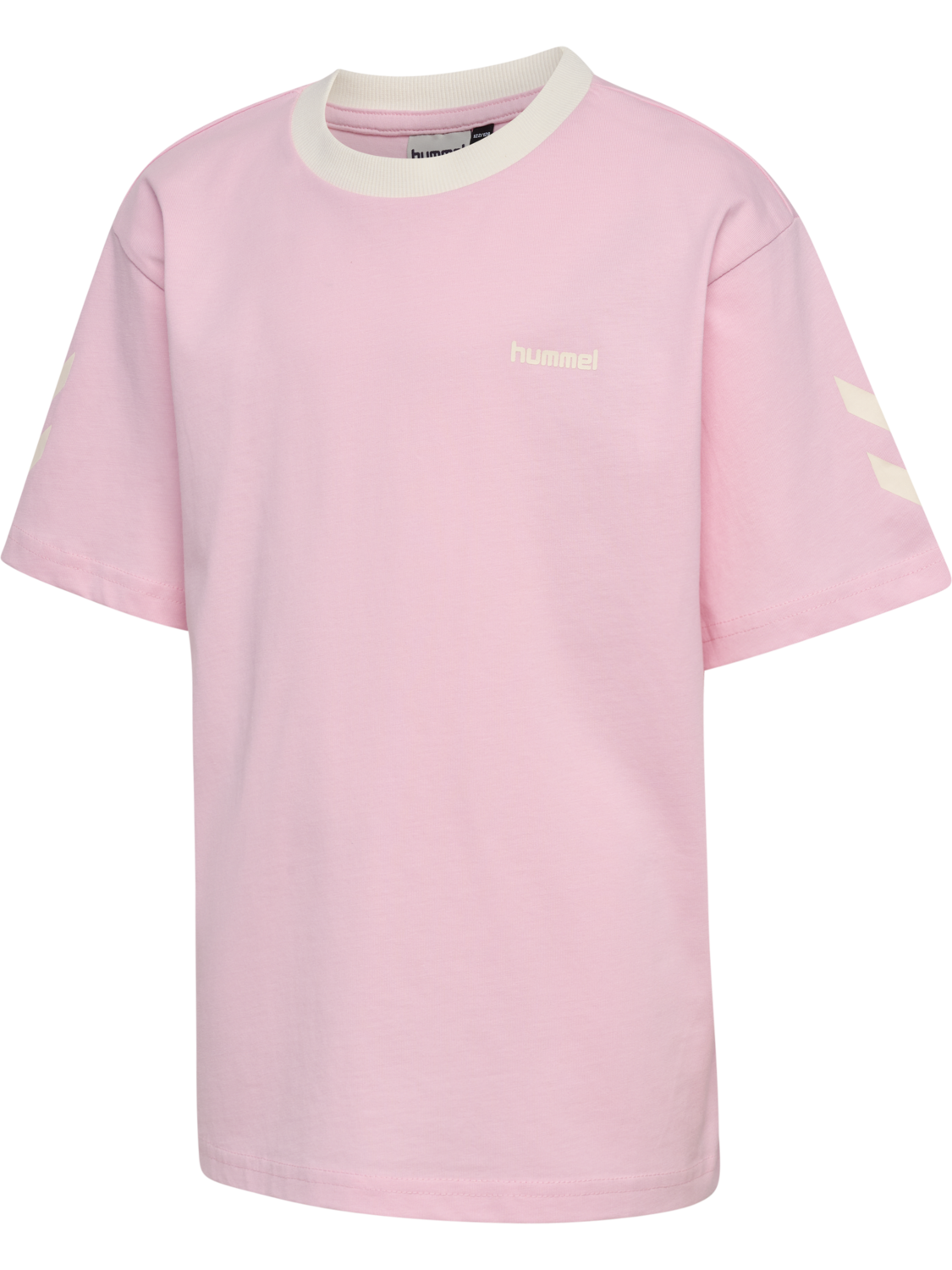 hmlJR LOOSE CHEVRON T-SHIRT SS, ROSEATE SPOONBILL, packshot