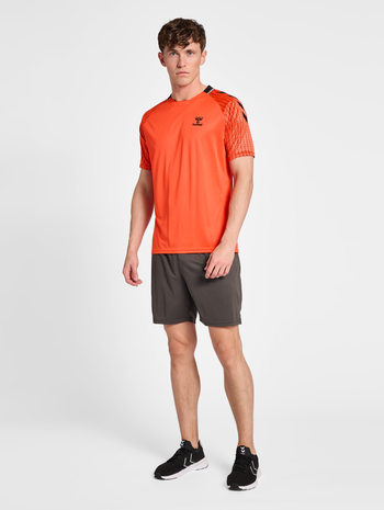 hmlONGRID POLY JERSEY S/S, NASTURTIUM, model
