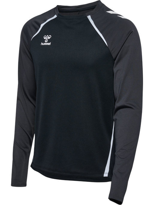 hmlLEAD 2.0 CREW SWEAT, BLACK/ASPHALT hmlLEAD 2.0 CREW SWEAT, BLACK/ASPHALT, packshot