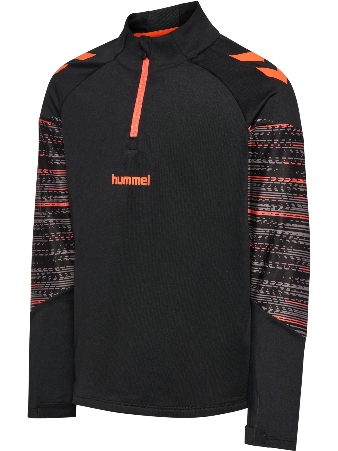 hmlBLAZE PRO TRAINING HALF ZIP KIDS, BLACK/ORANGE, packshot