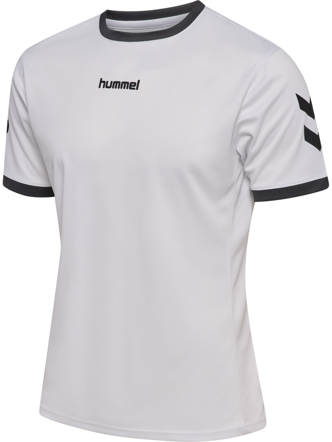 hmlBLAZE CLUB 26 POLY TEE, WHITE/ASPHALT, packshot