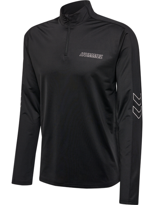 hmlTE STRENGTH PL HALF ZIP, BLACK, packshot