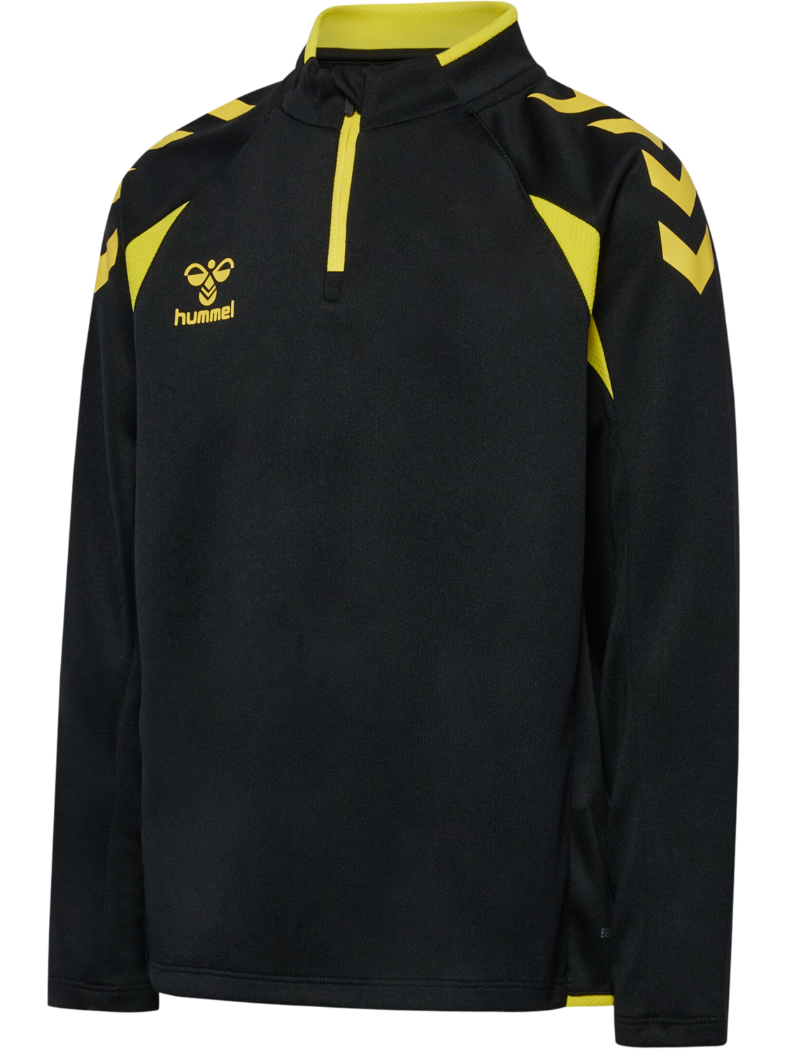 hmlCORE 2.0 HALF ZIP KIDS, BLACK/BLAZING YELLOW, packshot