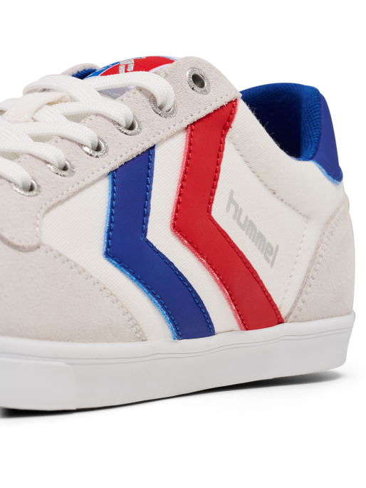 HUMMEL SLIMMER STADIL LOW, WHITE/BLUE/RED/GUM, packshot