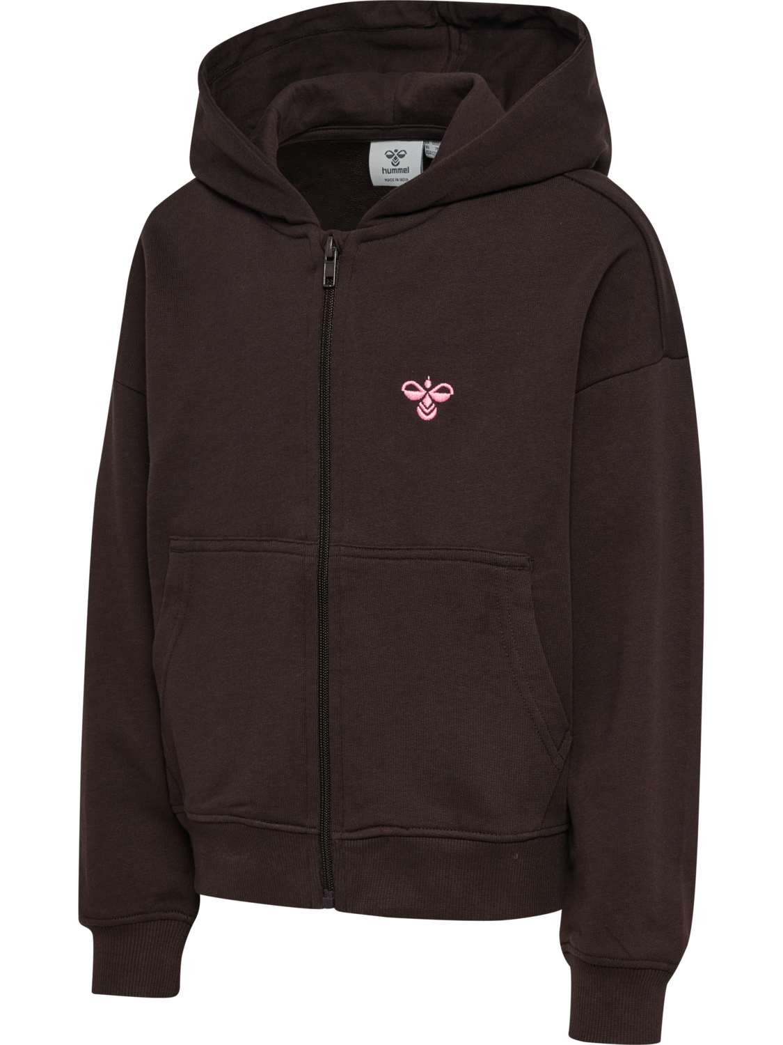 hmlJR JUMP BOXY ZIP CARDIGAN, CHOCOLATE TORTE, packshot