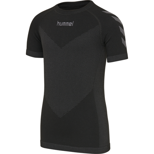 HUMMEL FIRST SEAMLESS JERSEY S/S K, BLACK, packshot