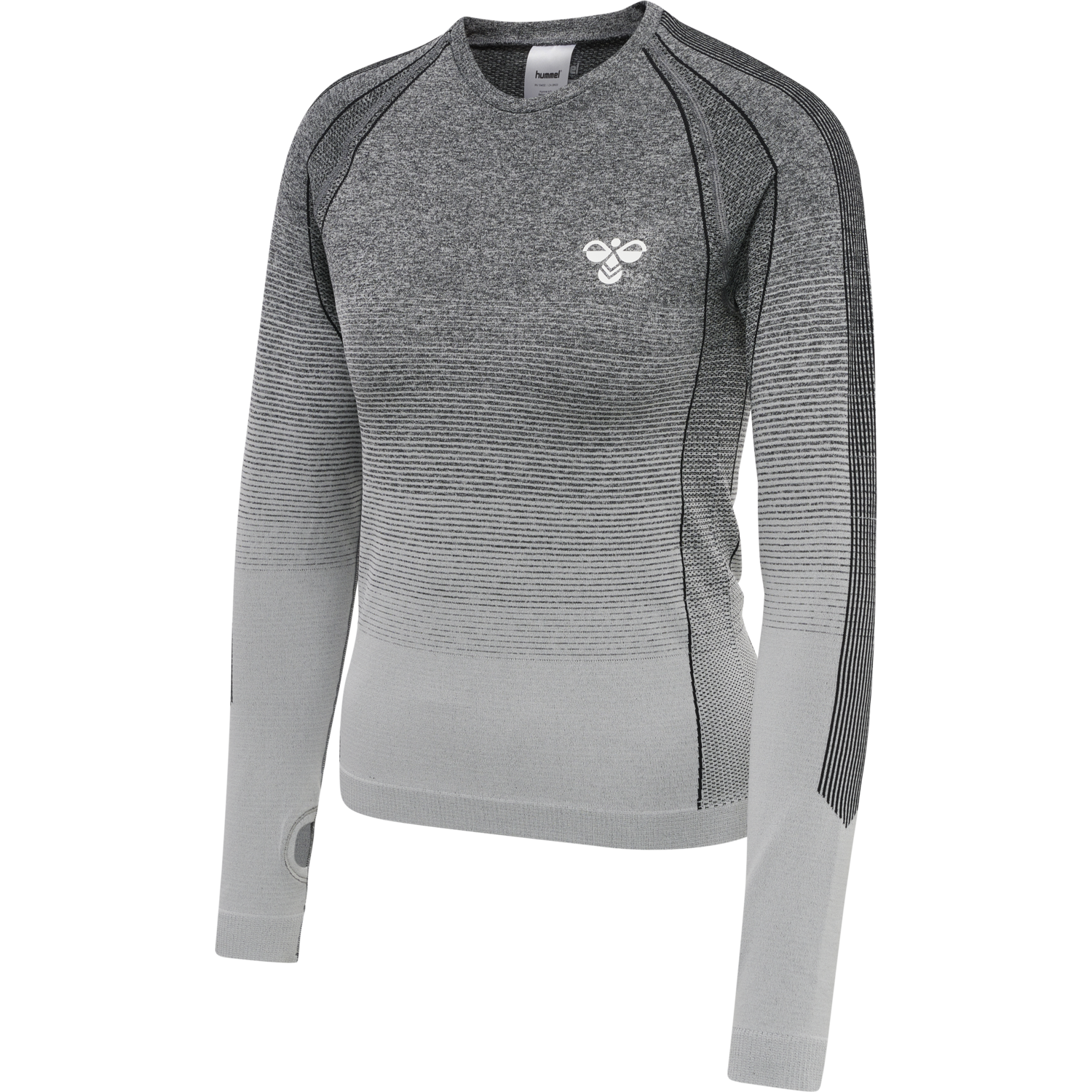 hmlGG12 TRAINING SEAMLESS L/S WOMAN, BLACK MELANGE, packshot
