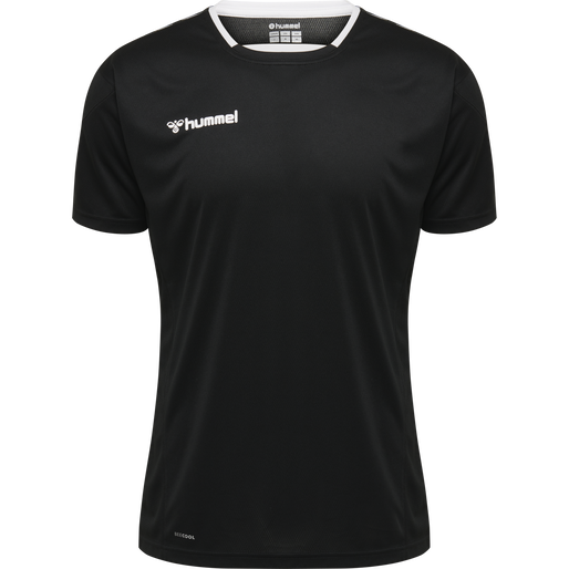 hmlAUTHENTIC KIDS POLY JERSEY S/S, BLACK/WHITE, packshot