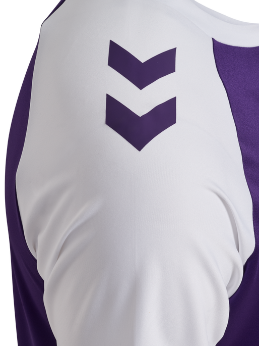 hmlMATCH LEAGUE JERSEY S/S, ACAI/WHITE, packshot