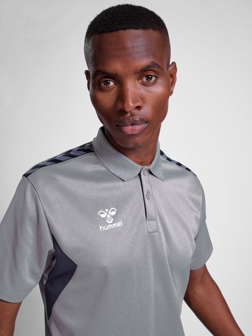 hmlAUTHENTIC FUNCTIONAL POLO, GREY MELANGE, model