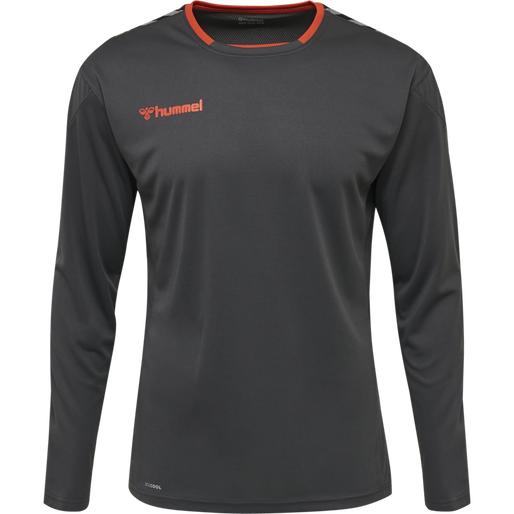 hmlAUTHENTIC POLY JERSEY L/S, ASPHALT, packshot