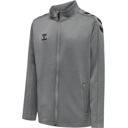 hmlCORE XK POLY ZIP SWEAT KIDS, GREY MELANGE, packshot
