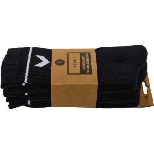 hmlSTRIPE CREW 3-PACK SOCKS, BLACK hmlSTRIPE CREW 3-PACK SOCKS, BLACK, packshot