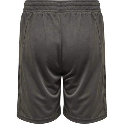 hmlONGRID POLY SHORTS KIDS, FORGED IRON/JET BLACK, packshot