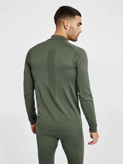 hmlSTROKE SEAMLESS HALF ZIP, THYME, model