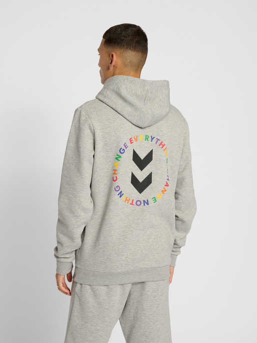hmlEVERYTHING NOTHING HOODIE, GREY MELANGE, model