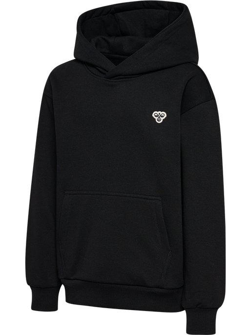 hmlJR LOOSE HOODIE BEE, BLACK, packshot