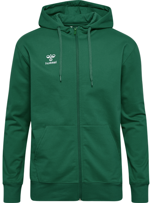 hmlGO 2.0 ZIP HOODIE, EVERGREEN, packshot
