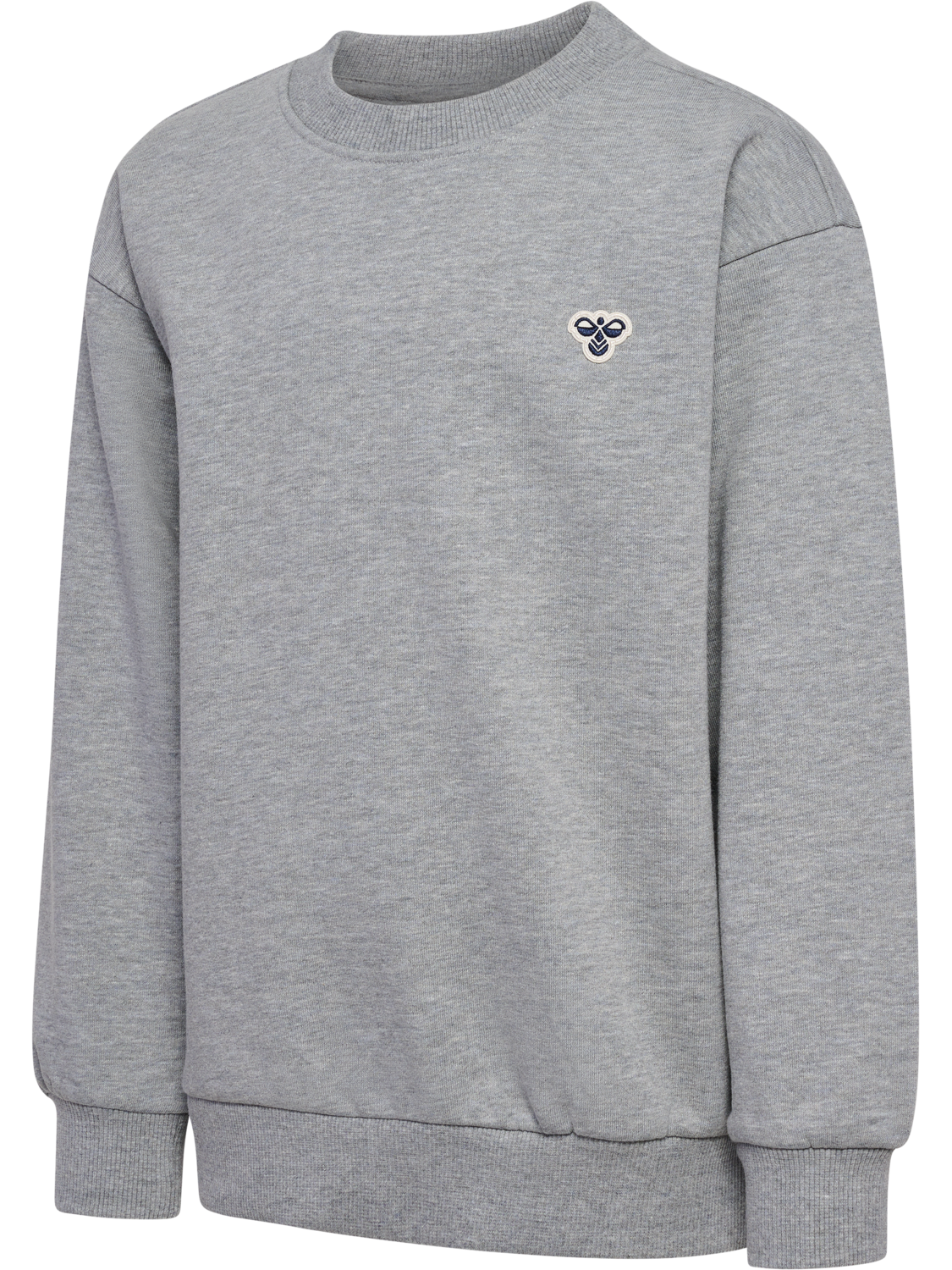 hmlJR LOOSE CREWNECK BEE, GREY MELANGE, packshot