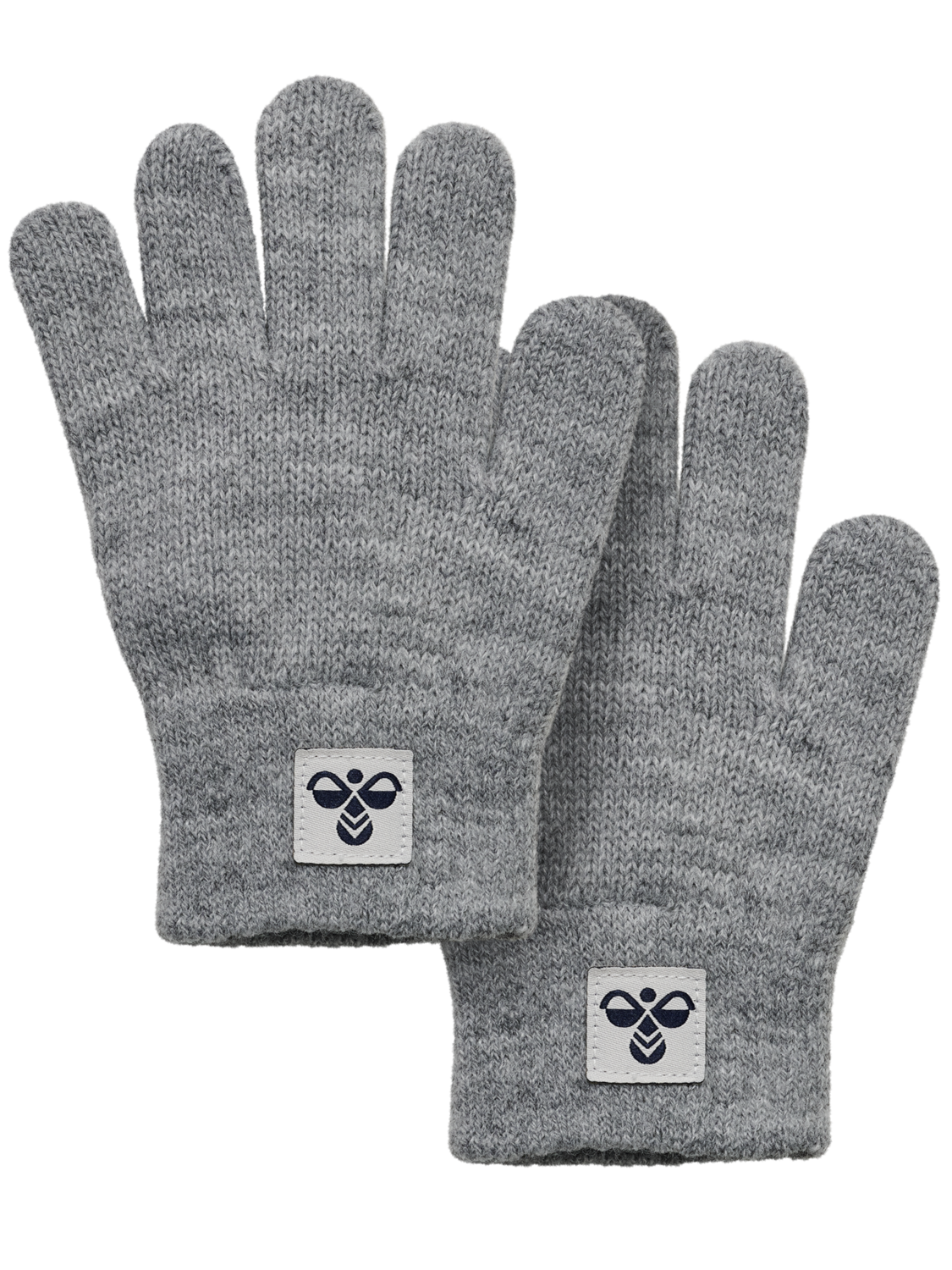 hmlJR KNIT GLOVES 2-PACK, GREY MELANGE, packshot