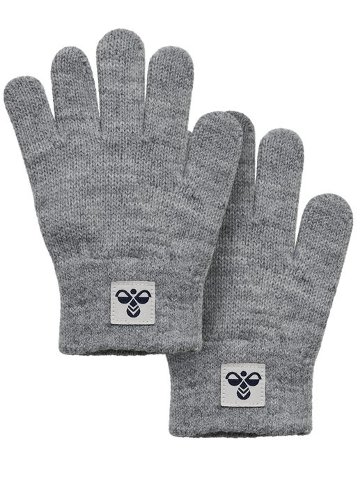 hmlJR KNIT GLOVES 2-PACK, GREY MELANGE, packshot