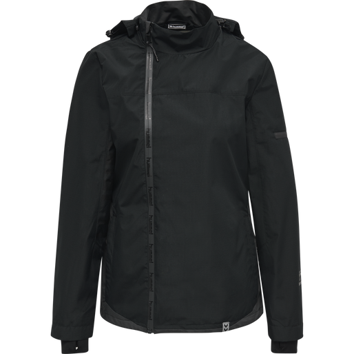 hmlNORTH SHELL JACKET WOMAN, BLACK/ASPHALT, packshot