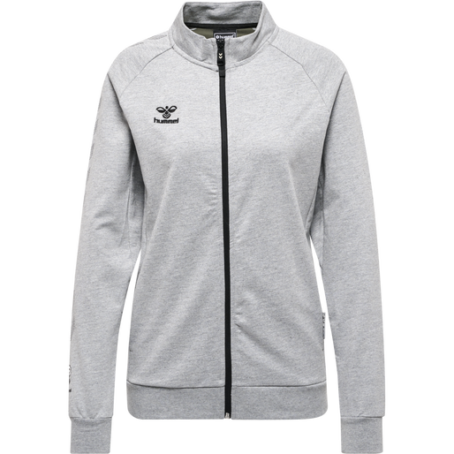 hmlMOVE GRID COTTON ZIP JACKET WOMA, GREY MELANGE, packshot