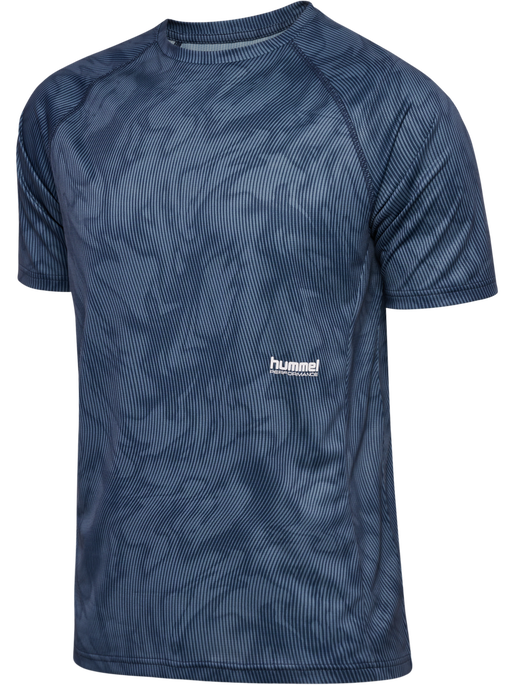 hmlPULSE AOP WORKOUT SHORTS SET, BLUE MIRAGE/DRESS BLUE, packshot