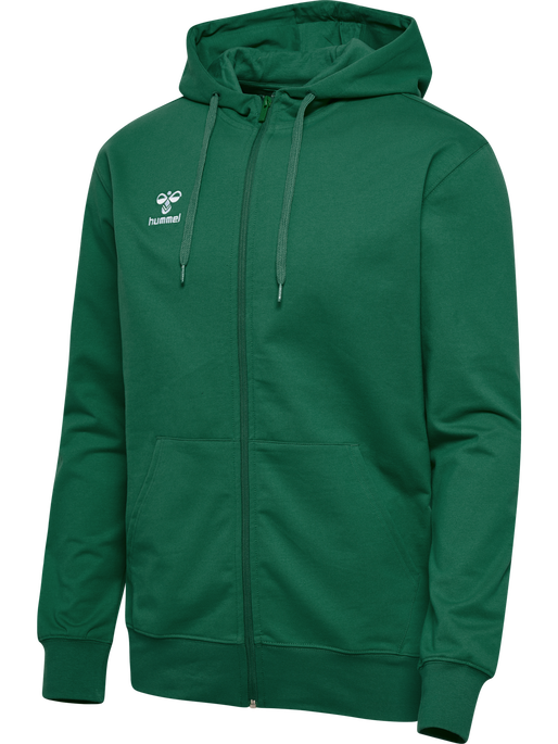 hmlGO 2.0 ZIP HOODIE, EVERGREEN, packshot