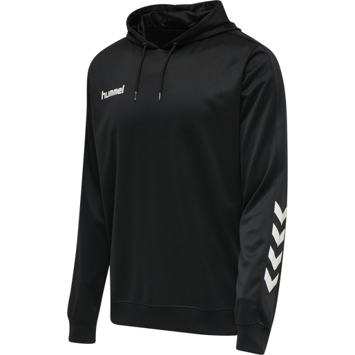hmlPROMO POLY HOODIE, BLACK, packshot