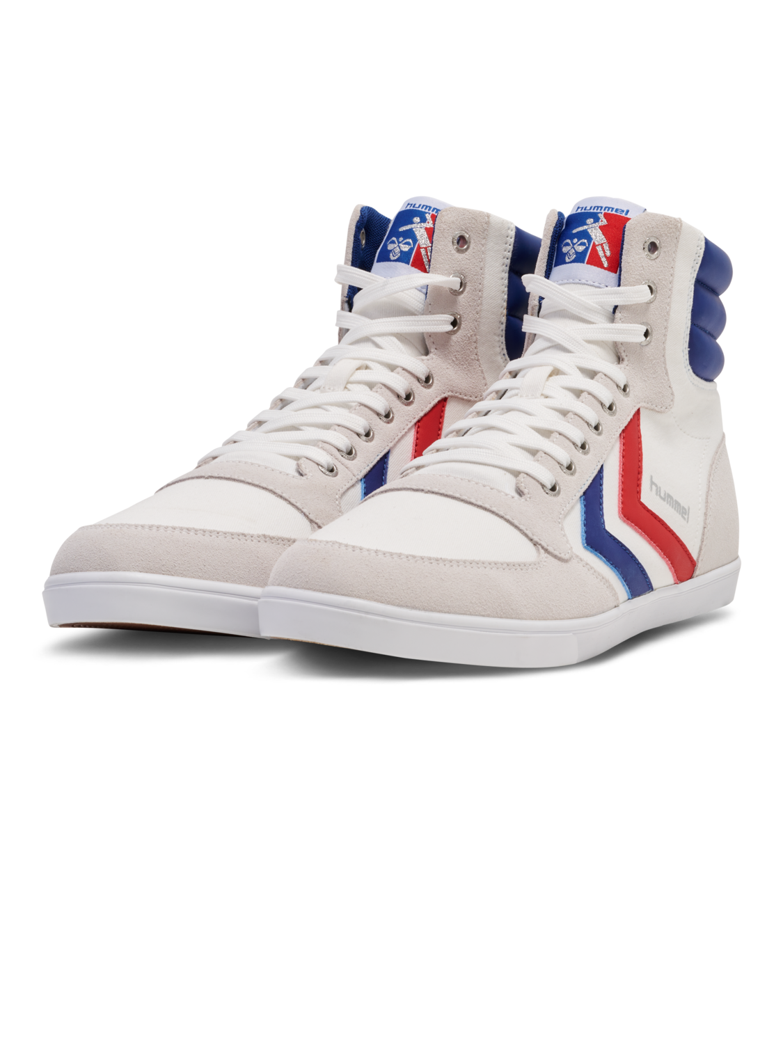 HUMMEL SLIMMER STADIL HIGH, WHITE/BLUE/RED/GUM, packshot