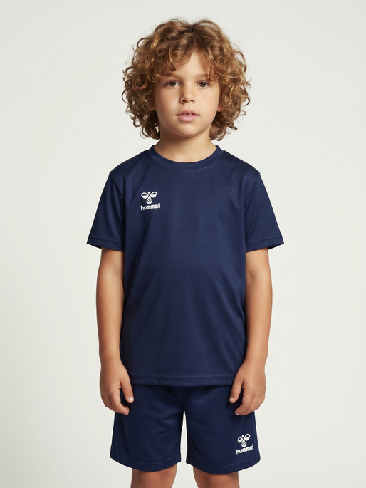 hmlESSENTIAL JERSEY S/S KIDS, MARINE, model