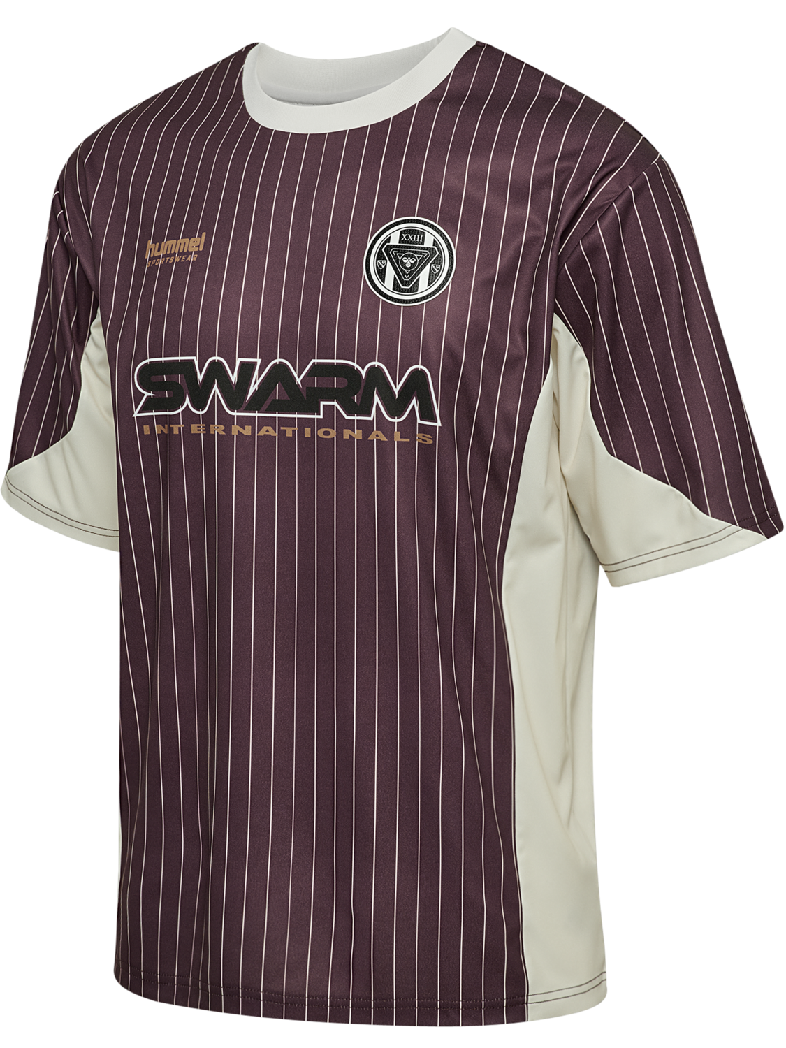 hmlLOOSE JERSEY SS STRIPE TOPSCORER, VINEYARD WINE, packshot