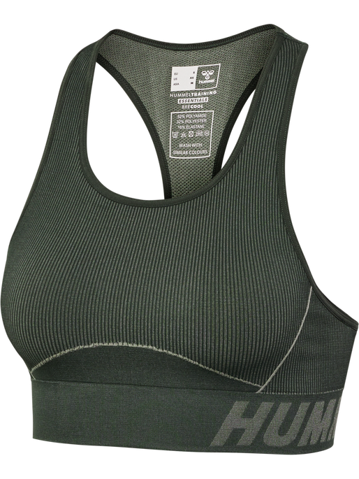 hmlTE CHRISTEL SEAMLESS SPORTS TOP, CLIMBING IVY/SEAGRASS MELANGE, packshot