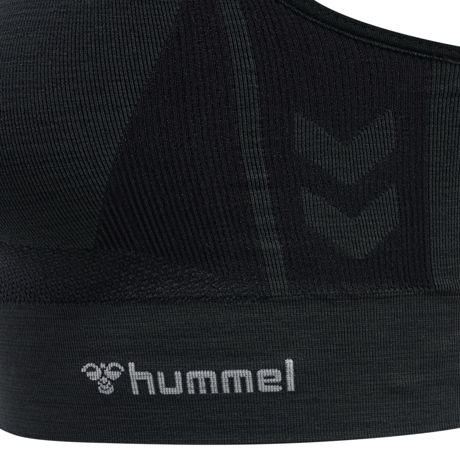 hmlCLEA SEAMLESS  SPORTS TOP, BLACK MELANGE, packshot