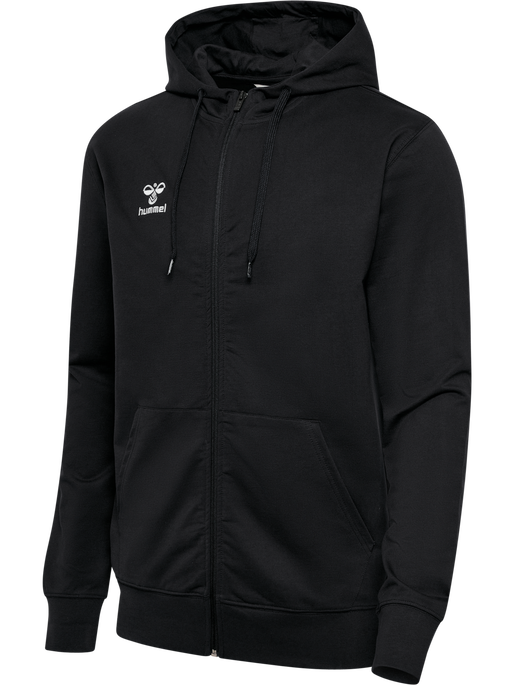 hmlGO 2.0 ZIP HOODIE, BLACK hmlGO 2.0 ZIP HOODIE, BLACK, packshot