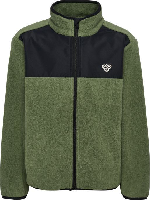 hmlJR FLEECE ZIP JACKET, OLIVINE, packshot