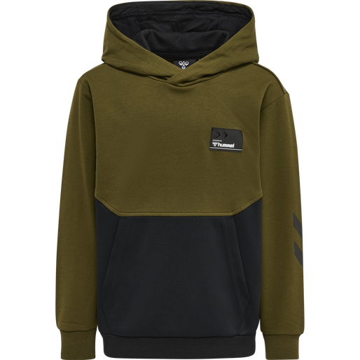 hmlEDWARD HOODIE, DARK OLIVE, packshot