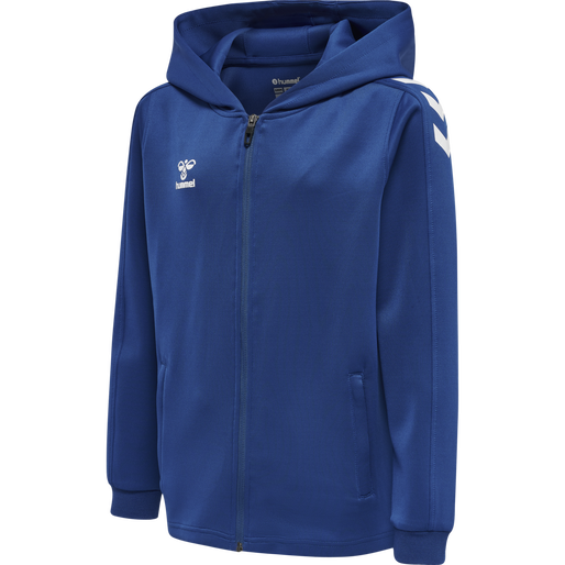 hmlCORE XK POLY ZIP HOOD SWEAT KIDS, TRUE BLUE, packshot