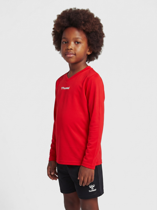 hmlBL ESSENTIAL TEE L/S KIDS, TRUE RED, model