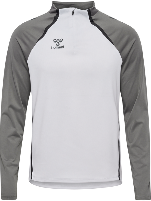 hmlLEAD 2.0 HALF ZIP, WHITE/STEEL GRAY, packshot