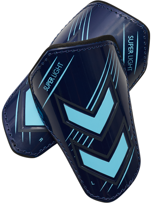 hmlSHIN GUARDS SUPER LIGHT, MARINE/BLUE FISH, packshot