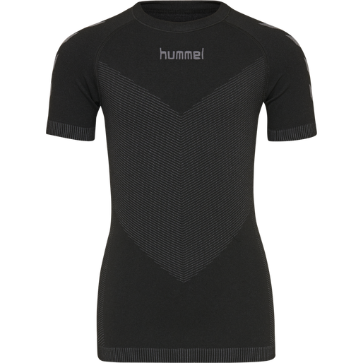 HUMMEL FIRST SEAMLESS JERSEY S/S K, BLACK, packshot