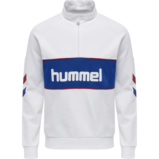 hmlIC DURBAN HALF ZIP SWEATSHIRT, WHITE, packshot