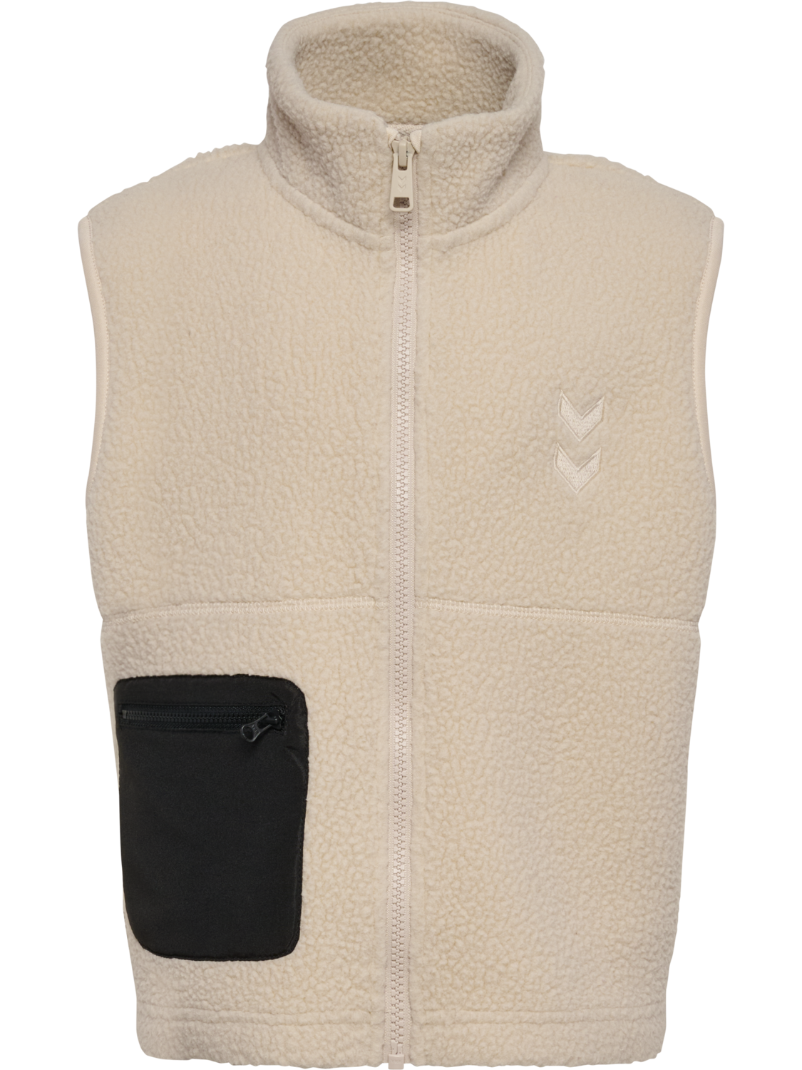 hmlJR MARTINI FLEECE ZIP VEST, OATMEAL, packshot