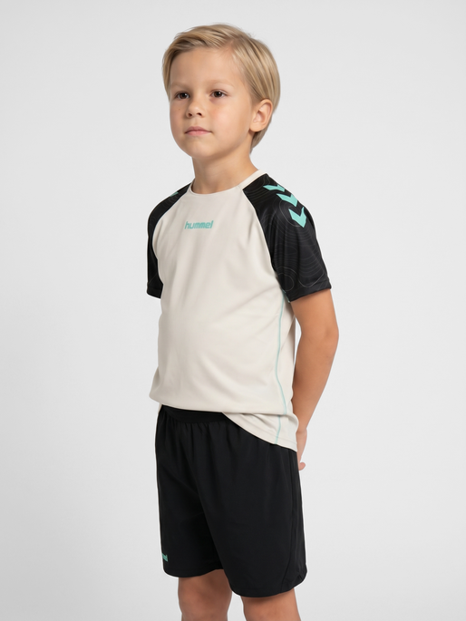 hmlBLAZE 2.0 TRAINING JERSEY KIDS, VAPOROUS GRAY/POOL BLUE, model