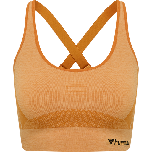 hmlCLEA SEAMLESS  SPORTS TOP, BLAZINGORANGE, packshot