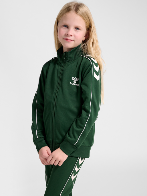 hmlTRACK TRACKSUIT, DARK GREEN, model